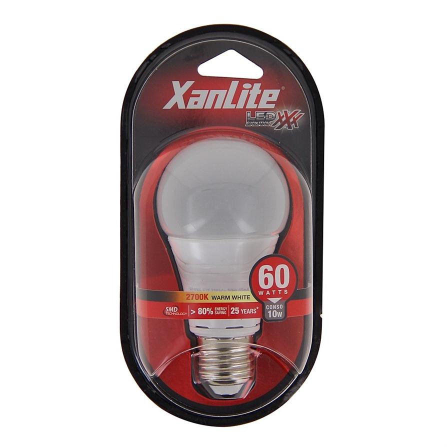 Ampoule LED SMD Blanc E27 806lm 9W Blanc chaud - XANLITE