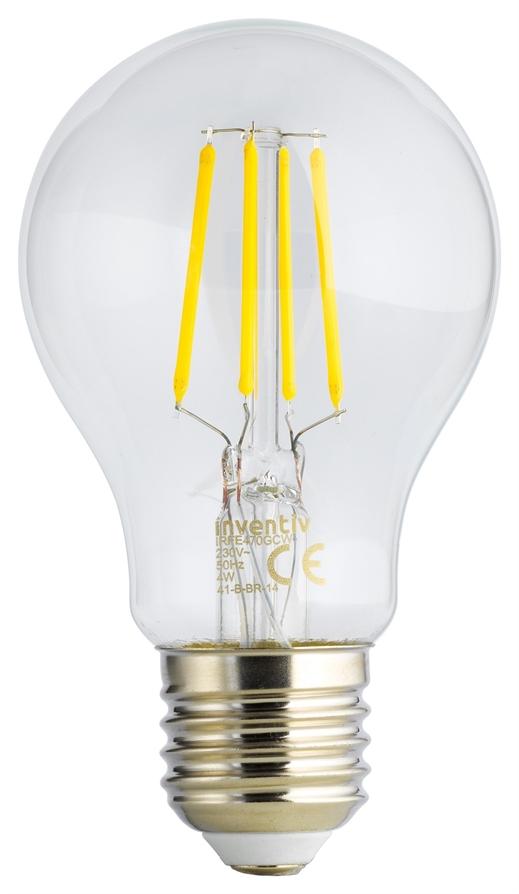 Ampoule LED Filament E27 470lm 5W Blanc neutre - INVENTIV