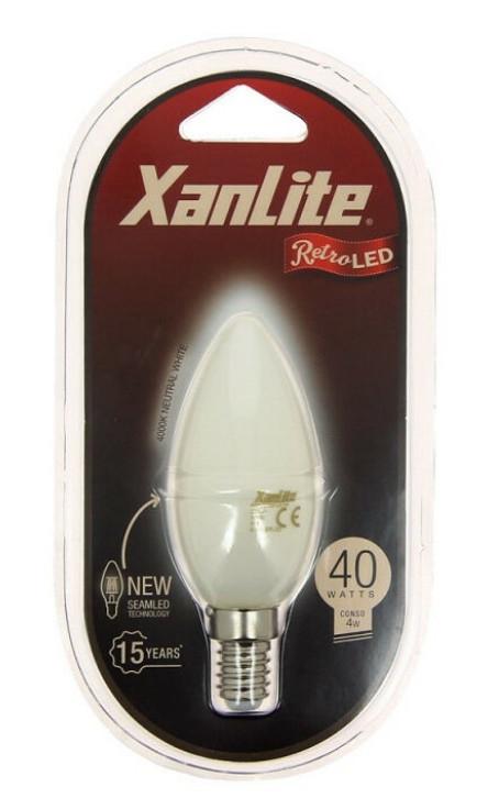 Ampoule Filament LED Flamme Opaque, culot E14,470 Lumens, équivalence 40W, 4000 K, Blanc neutre