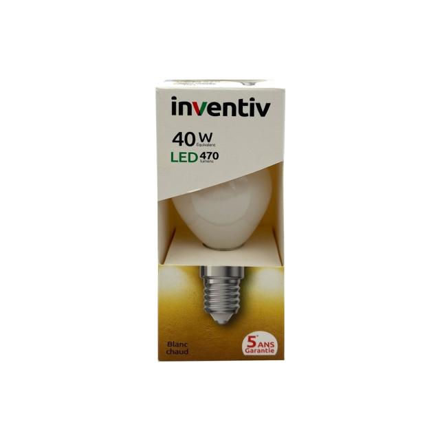 Ampoule LED Filament E27 470lm 5W Blanc chaud - INVENTIV