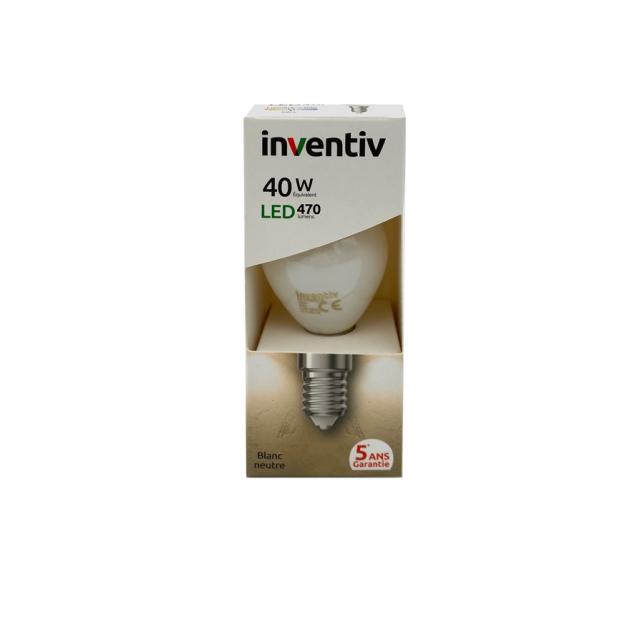 Ampoule LED Filament E27 470lm 5W Blanc neutre - INVENTIV