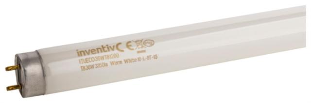 Tube fluo T8 36W 1,2m 3350lm 2700K - INVENTIV