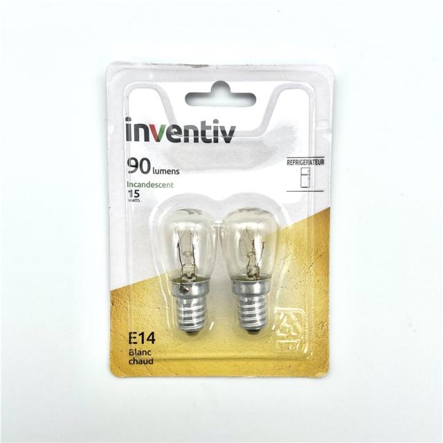 2 ampoules frigo E27 90lm 2800 Kelvins dimmable - INVENTIV