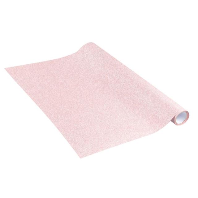 Adhésif Décoratif Glitter Rose Pailleté  – 45cm x 2m