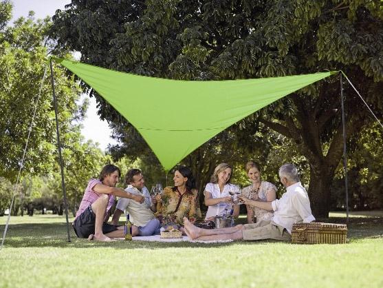 voile d''ombrage complète triangulaire 3.60m - serenity vert pomme - JARDILINE