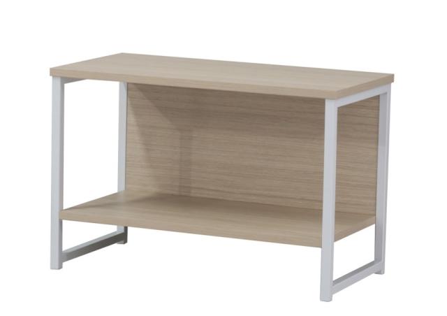 Meuble Appoint Bois Métal Blanc - 60x31,5x40cm
