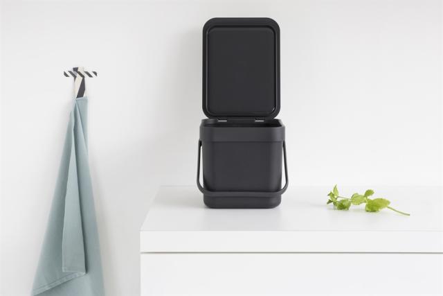 Poubelle Cuisine Sort&Go 6L Gris - BRABANTIA