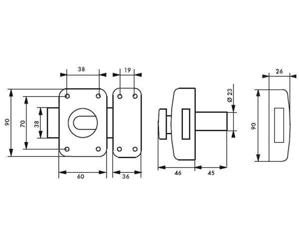 Verrou hte surete 6g d. cyl.d23x40 4cles rev