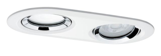 Enc Nova Plus IP65 orientable 2x6W 230V 4000K GU10 51mm Blanc dépoli/alu zinc