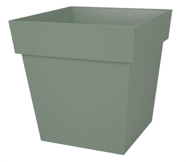 Pot carré Toscane Ø39 cm vert laurier - EDA