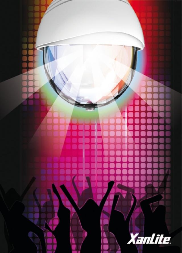 Ampoule Disco LED SMD Blanc E27 3W Couleurs RVB - XANLITE
