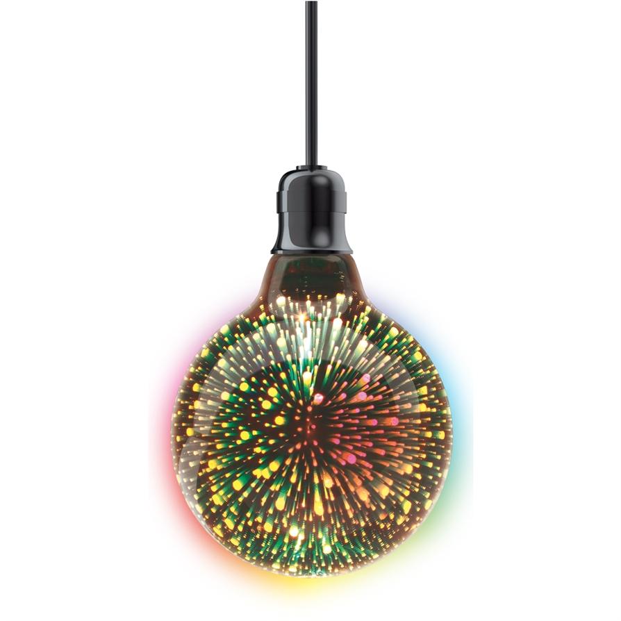 Ampoule LED filament Déco 3D Fireworks G125 E27 3,8W - XANLITE