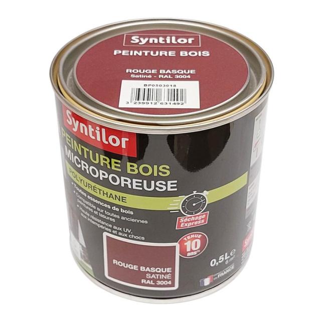 Peinture bois ultra prot. 0,5l rouge basque