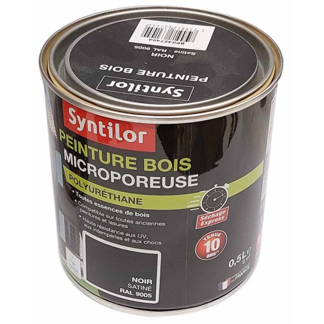 Peinture bois ultra prot. 0,5l noir