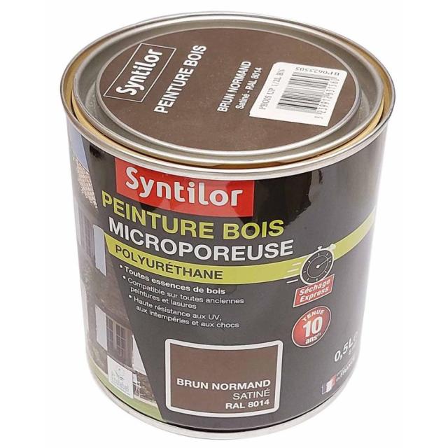 Peinture bois ultra prot. 0,5l brun normand