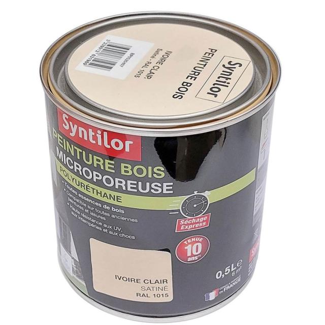 Peinture bois ultra prot. 0,5l ivoire cl 1015