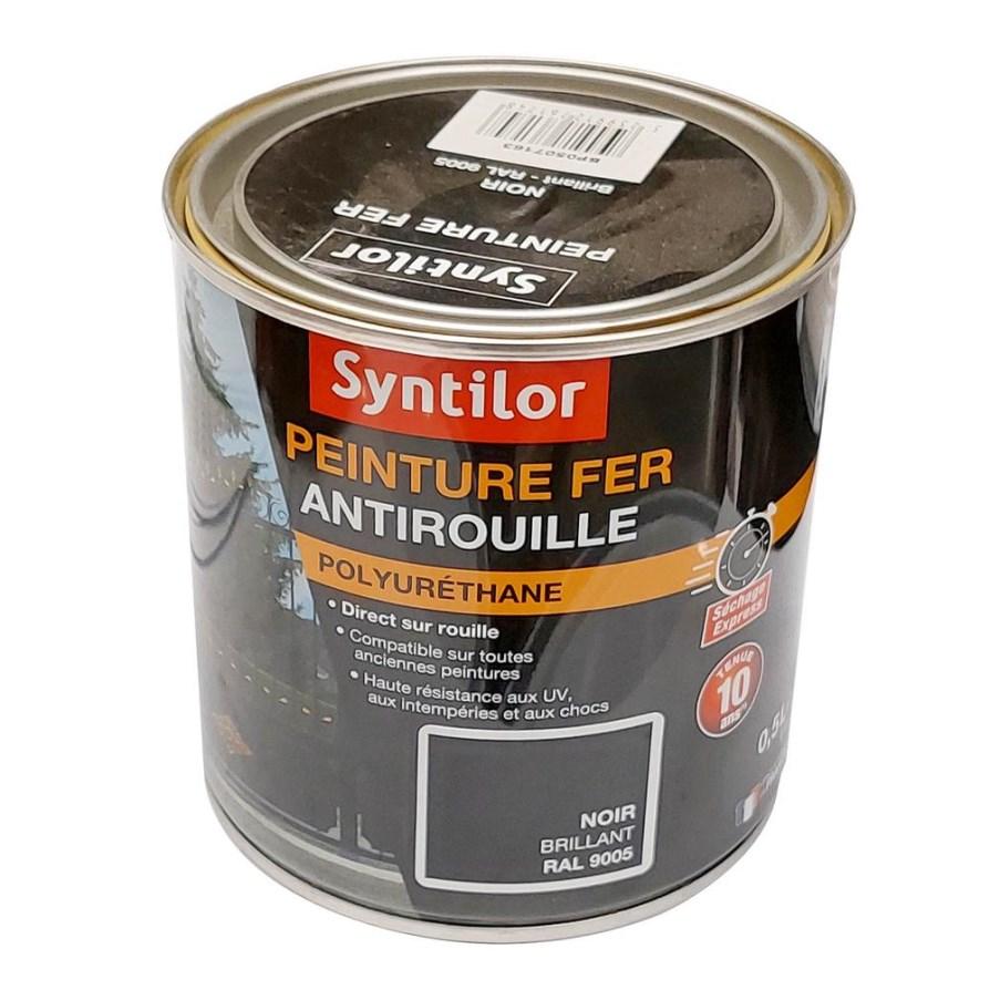 Peinture fer ultra prot.0,5l noir brillant