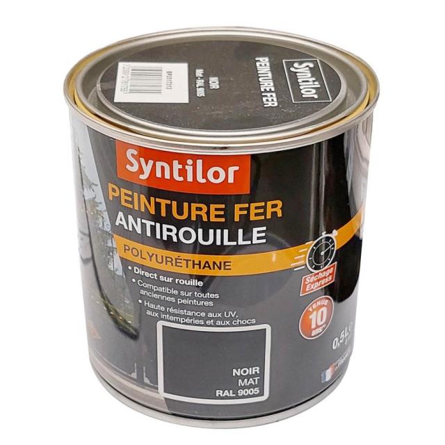 PEINTURE FER ULTRA PROT.0,5L NOIR MAT