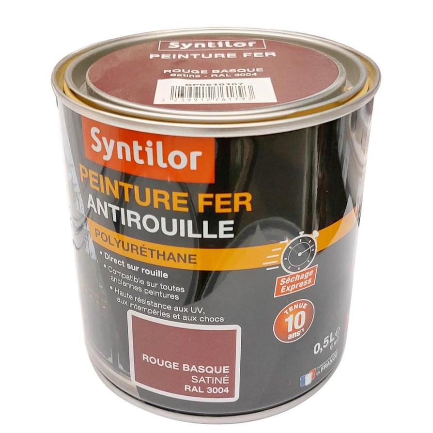 Peinture fer ultra prot.0,5l rouge basque sat