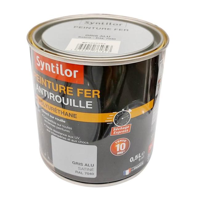 Peinture fer ultra prot.0,5l gris alu