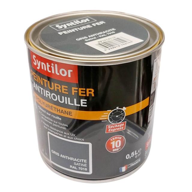 Peinture fer ultra prot.0,5l gris anthracite