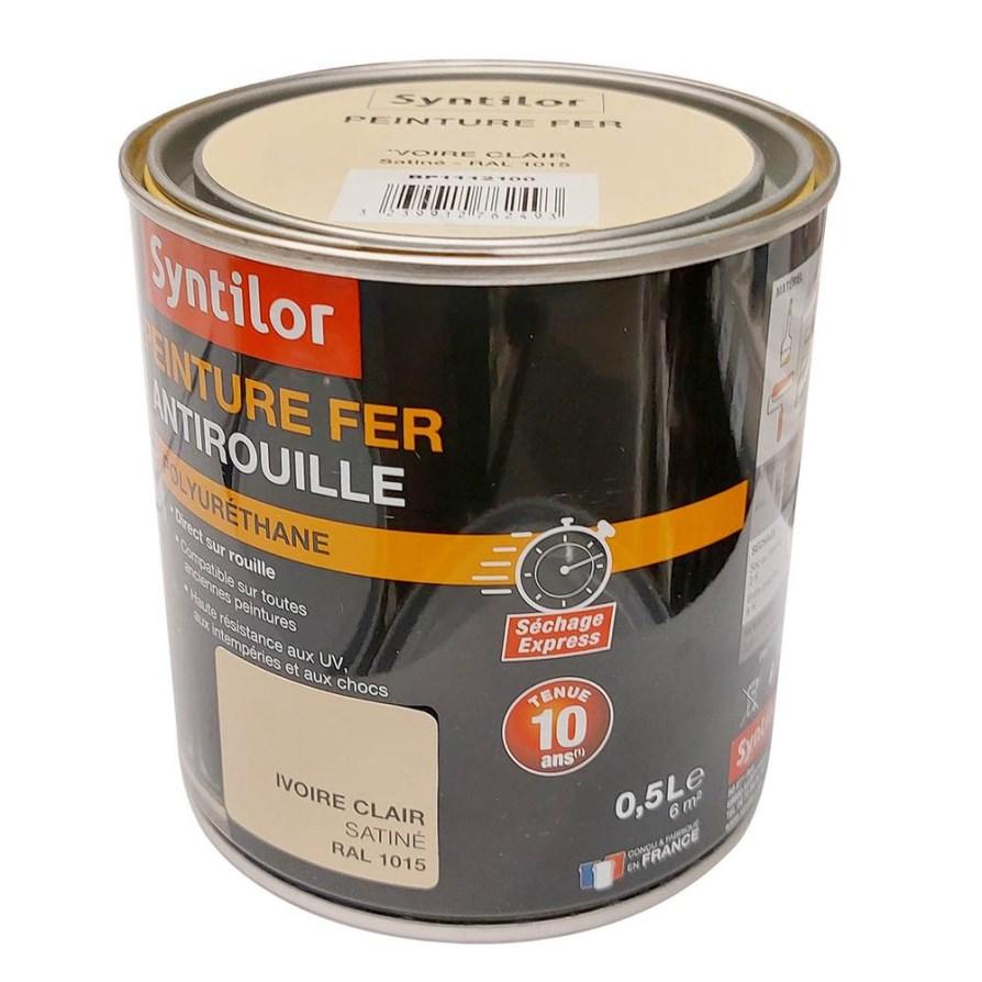 Peinture fer ultra prot.0,5l ivoire sat 1015