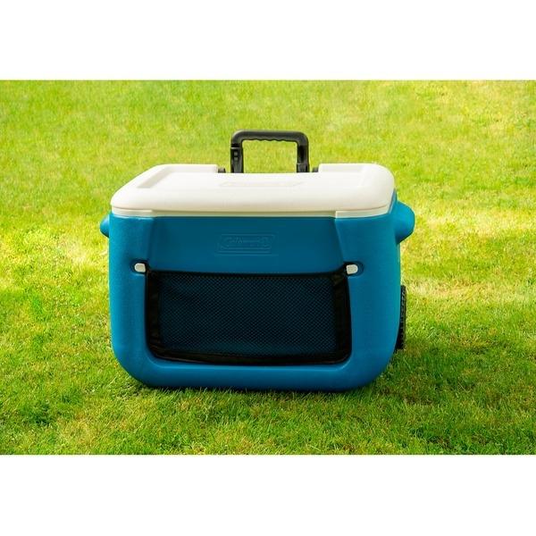 Glacière Coleman  50QT Polylite Wheeled Mesh Bleu Avec Roues - 46L