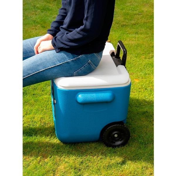 Glacière Coleman  50QT Polylite Wheeled Mesh Bleu Avec Roues - 46L