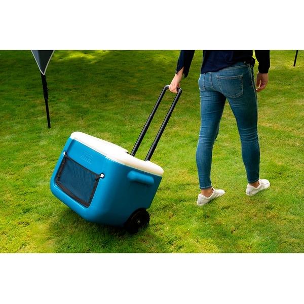 Glacière Coleman  50QT Polylite Wheeled Mesh Bleu Avec Roues - 46L