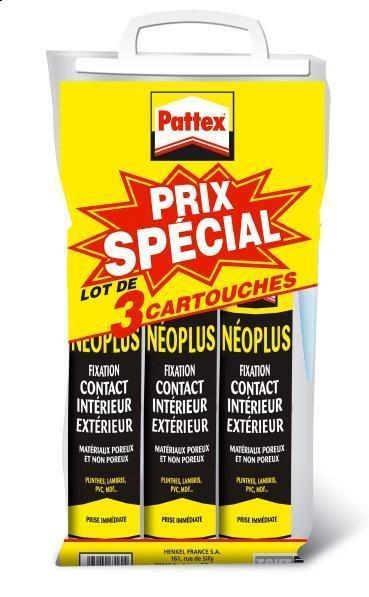 PATTEX Fixation Néoplus Lot * 3 Cart 345gr