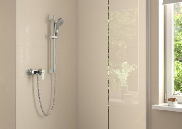 Ensemble Vernis Blend avec douchette 2 jets + barre de douche Unica 65cm Chromé - HANSGROHE