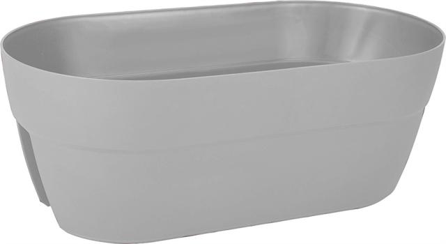 Jardinière 55 Cm Cancun EDA Dim. 54,9 X 29 X 20,6 Cm Puits D''Évacuation D''Eau Coloris Gris Béton 19,5 EDA