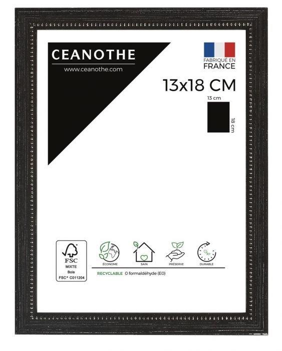 Cadre 13x18 perle noir/gris