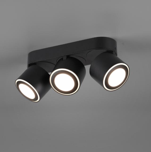 Plafonnier trio taurus led 3x3w+3x1,5w 3000k