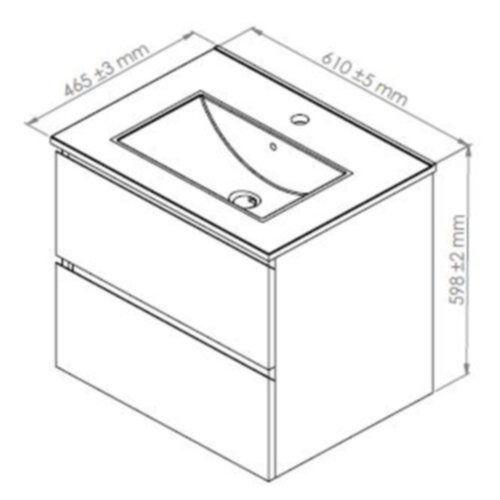Meuble Trendy Bois 2 Tiroirs - 60cm