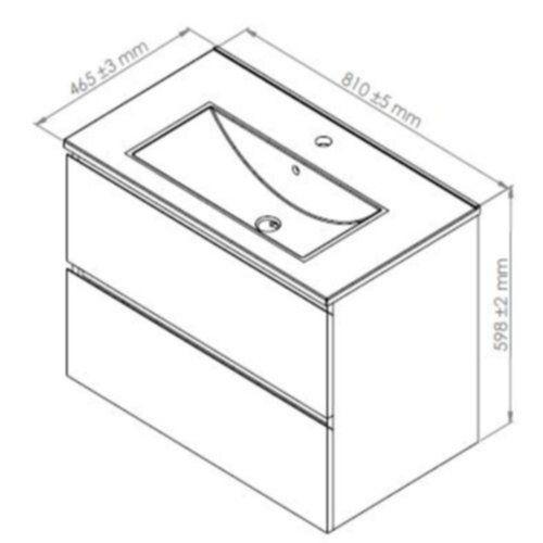 Meuble Trendy Blanc Brillant 2 Tiroirs - 80cm