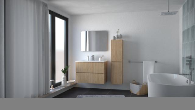 Meuble Trendy 80cm Bois 2 Tiroirs - Ayor
