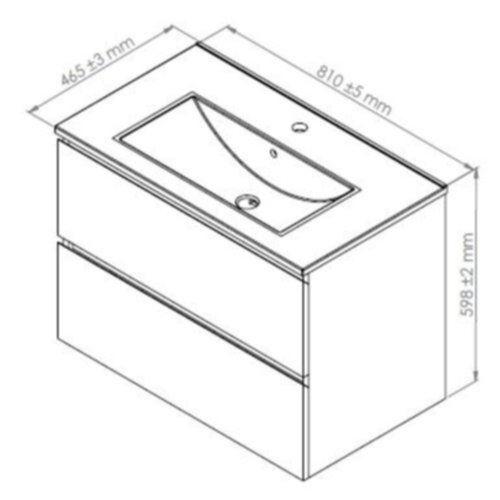 Meuble Trendy 80cm Bois 2 Tiroirs - Ayor