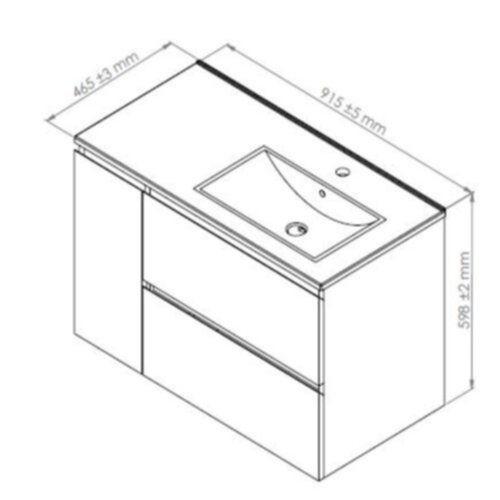 Meuble Trendy 90cm Bois 2tiroirs 1Porte - Ayor