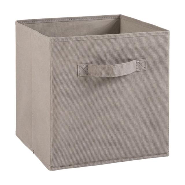 PANIER DE RANGEMENT EN TISSU GRIS  D.27X27X28CM 