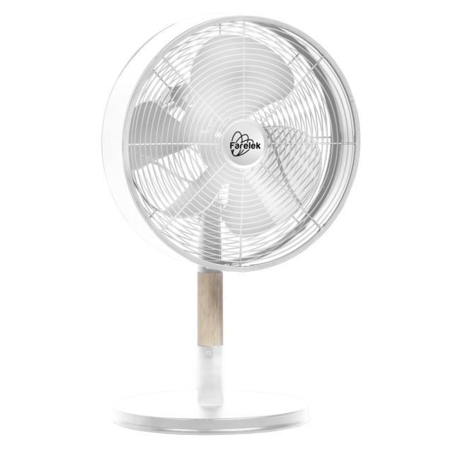 FLORIDA Blanc & Bois - Ventilateur à poser Ø30cm 35W oscillant