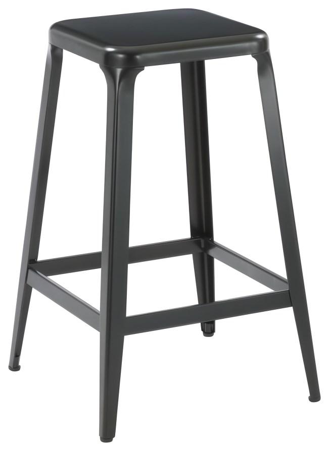 TABOURET DE BAR CHARLY EN ACIER NOIR 