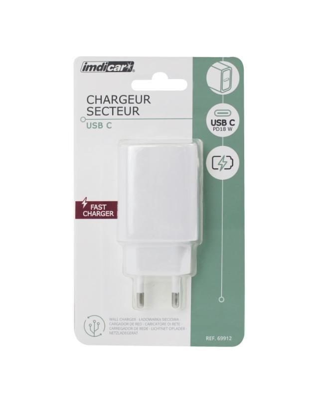 Chargeur Prise Secteur USB-C 18W/220V