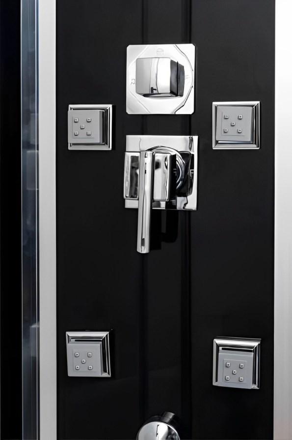 Cabine de douche SELIA 110x80 de couleur noire et contemporain