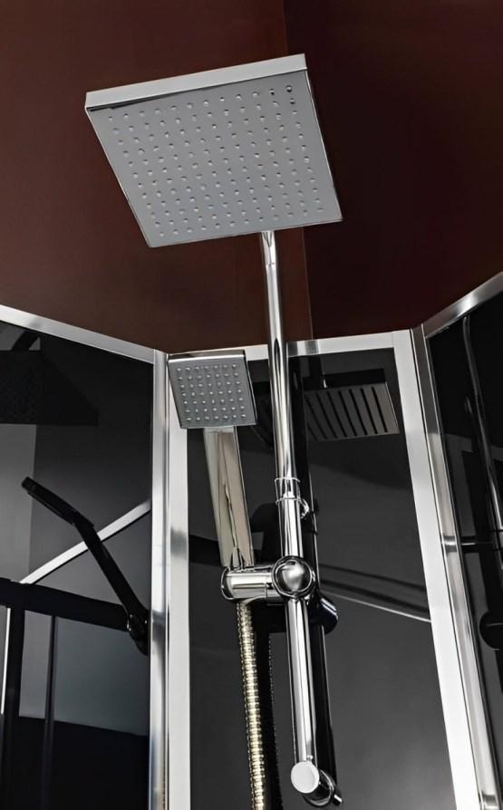Cabine de douche SELIA 110x80 de couleur noire et contemporain