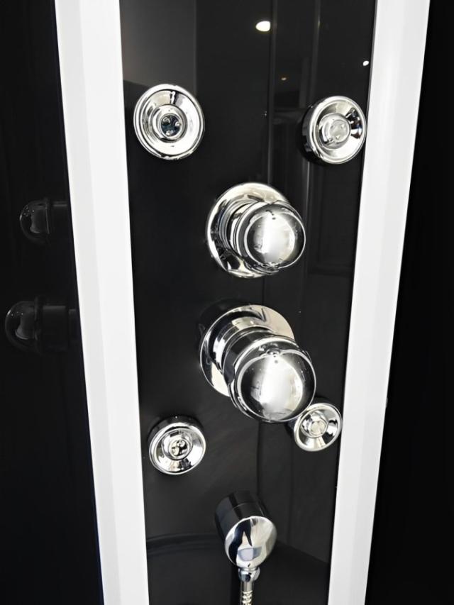 Cabine de douche GENA Sans silicone Quart de cercle Profilés alu Blanc 90cm