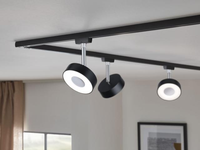 Urail Spot Circle 5W 425lm 4000K 90° Noir/Chrome métal 230V gradable