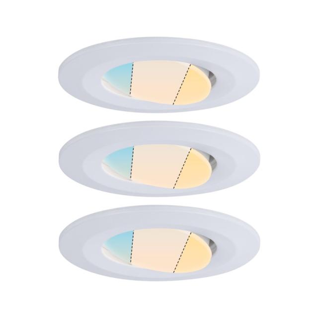 Encastré Calla LED orient. 30° D.90mm x3 5W 550lm WhiteSwitch blc 230V BBC/IP65