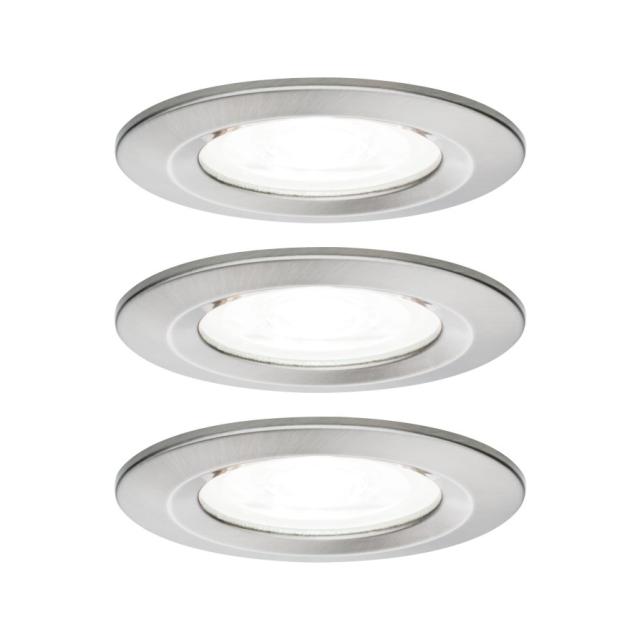 Encastré Nova fixe D.78mm GU10 x3 6,5W 470lm 4000K alu acier brossé 230V IP44