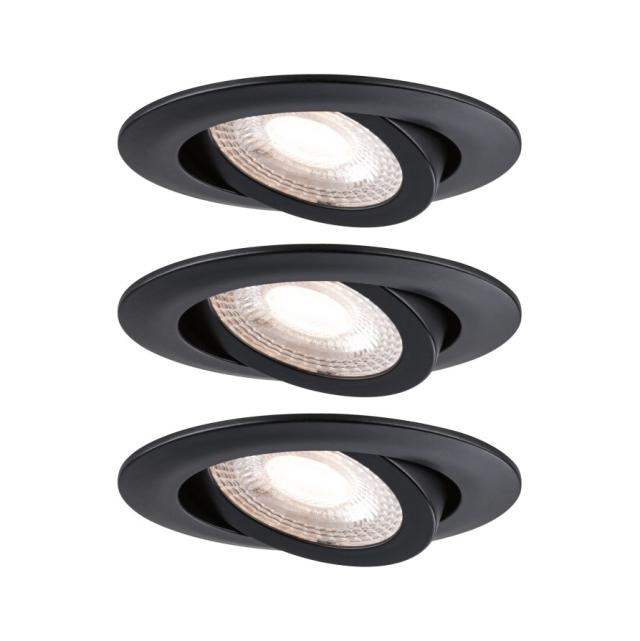 Encastré orient. 70° D.82mm LED intégrée x3 4,8W 550lm 3000K 3StepDim noir 230V